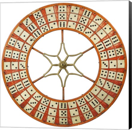 Framed Gambling Wheel - Dominoes Print