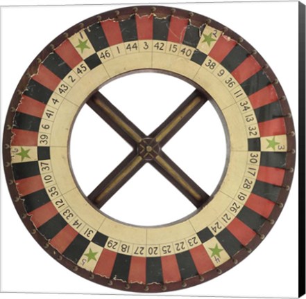 Framed Gambling Wheel - Red Black 1 Print