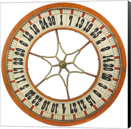 Framed Gambling Wheel - Wood Print