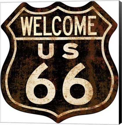 Framed Route 66 Distressed Welcome Print