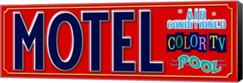 Framed Motel AC Pool TV Print