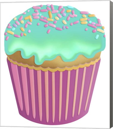 Framed Vanilla Cupcake Blue Print