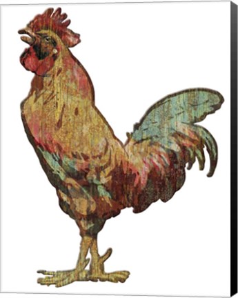 Framed Rooster Wood Print