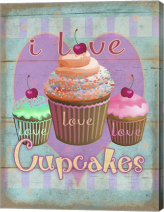 Framed I Love Cupcakes Print