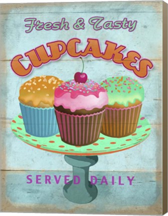 Framed Cupcakes Retro Fresh Print