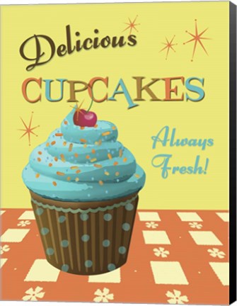 Framed Cupcakes Delicious Print