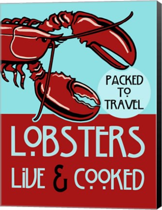 Framed Lobsters Live Cooked Print