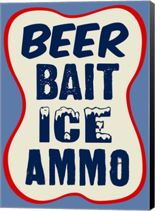 Framed Beer Bait Ice Ammo Print