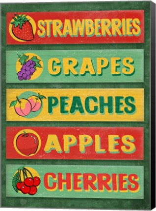 Framed Farm Stand Board - Fruit Print