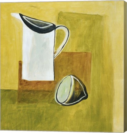Framed Jug and Lemon 1 Print