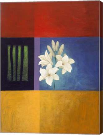 Framed White Flower Abstract 2 Print