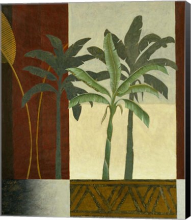 Framed Green Palms I Print