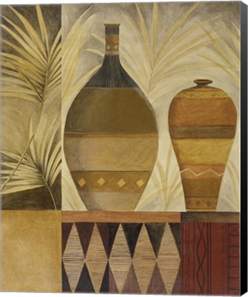 Framed African Vases I Print