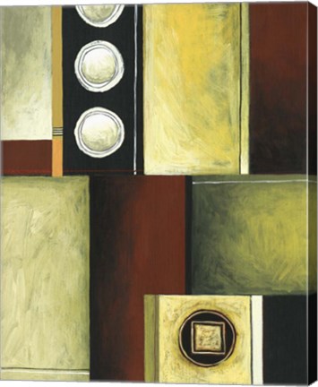 Framed Circle and Squares III Print
