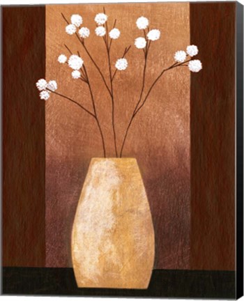 Framed Pot Floor Vase On Burgundy Print