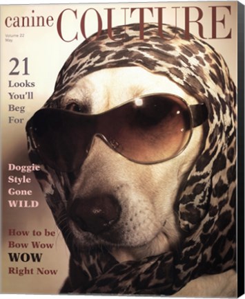 Framed Canine Couture Bow Wow Print