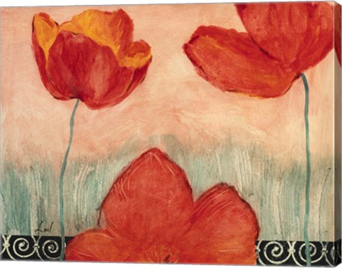 Framed Poppy Field I Print