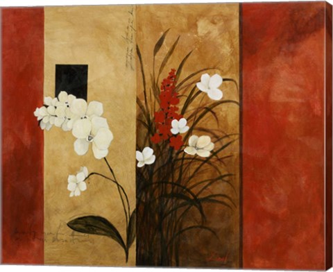 Framed Asian Floral I Print