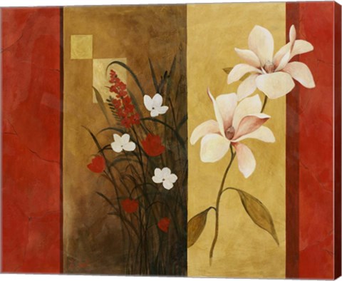 Framed Asian Floral II Print