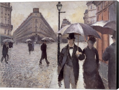 Framed Paris, A Rainy Day, 1877 Print