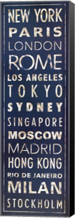 Framed Transit World Cities I (Blue) Print