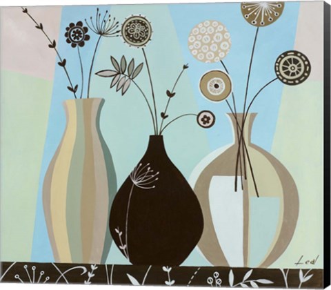 Framed Vase Trio I Print