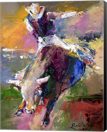 Framed Bull Rider Print
