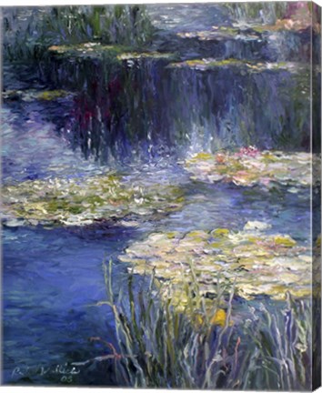 Framed Pond and Lilly Print