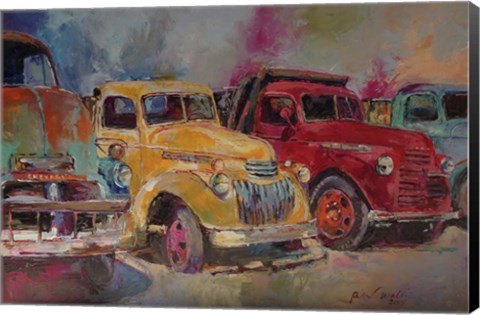 Framed Trucks In Montrose Print