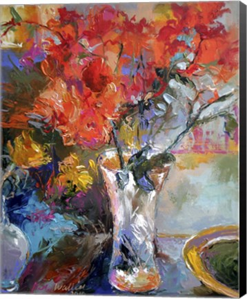 Framed Flowers In Vase Print