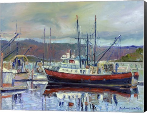 Framed Red Boat Print