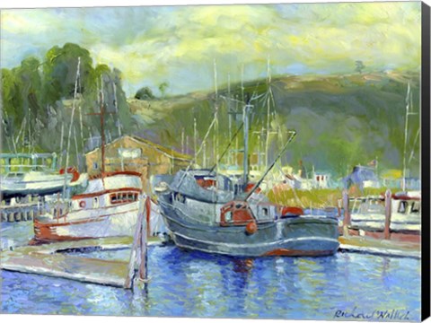 Framed Fishing Boats On Oregon Coast 1 Print