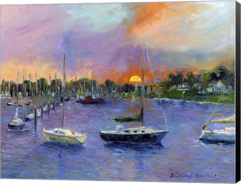 Framed Wickford At Dusk Print