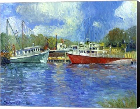 Framed Wickford Boats Print