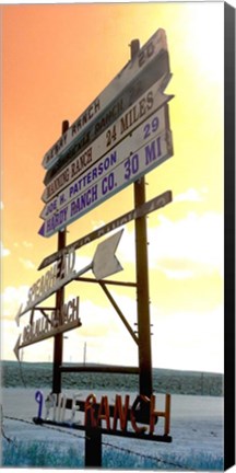 Framed Wyoming Ranch Directions Print