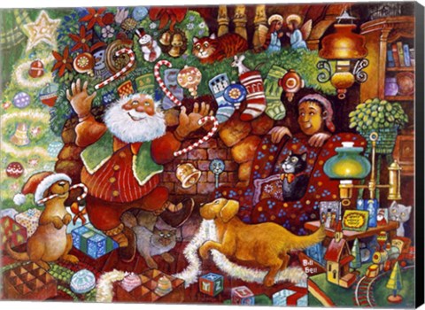 Framed Santa Rejoicing Print