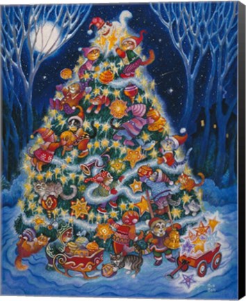 Framed Christmas Cats Print