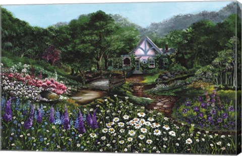 Framed Romantic Cottage Print