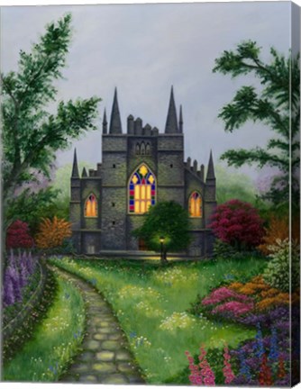 Framed Church Garden Print
