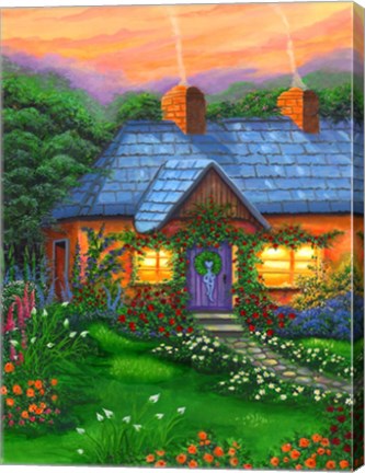 Framed Rose Cottage Print