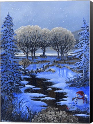 Framed Snowman Print
