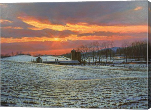 Framed Pennsylvania Farm Sunset Print