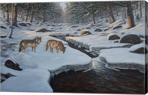 Framed Rocky River Wolves Print