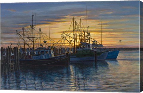 Framed Point Judith Harbor Sunset Print