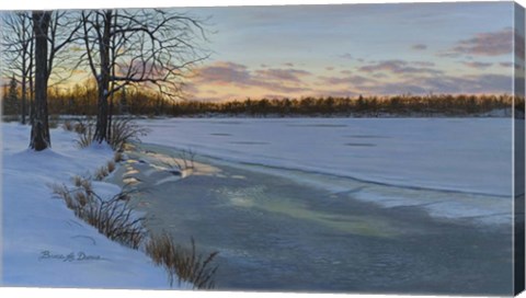 Framed Dusk At North Farms Resevoir Print