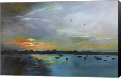 Framed Harbor Sunset Print