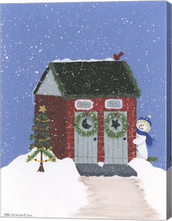 Framed Brick Outhouse Print