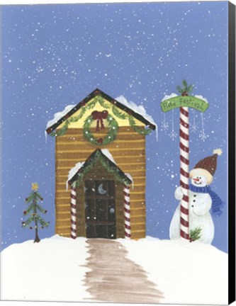 Framed Log Outhouse Print