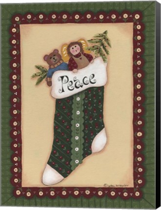 Framed Stocking IV Peace Print
