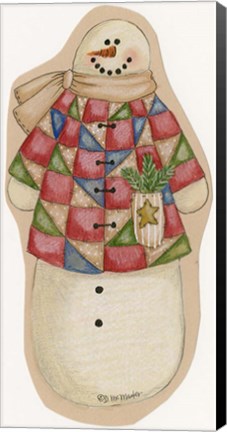 Framed Patchwork Snowman Print
